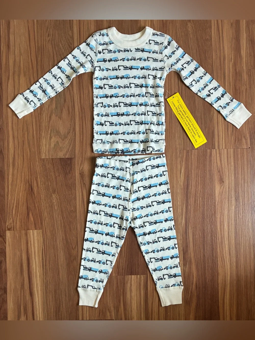Skylar Luna Organic Cotton 2-Piece Pajama Set - Construction Trucks Print 12-18M